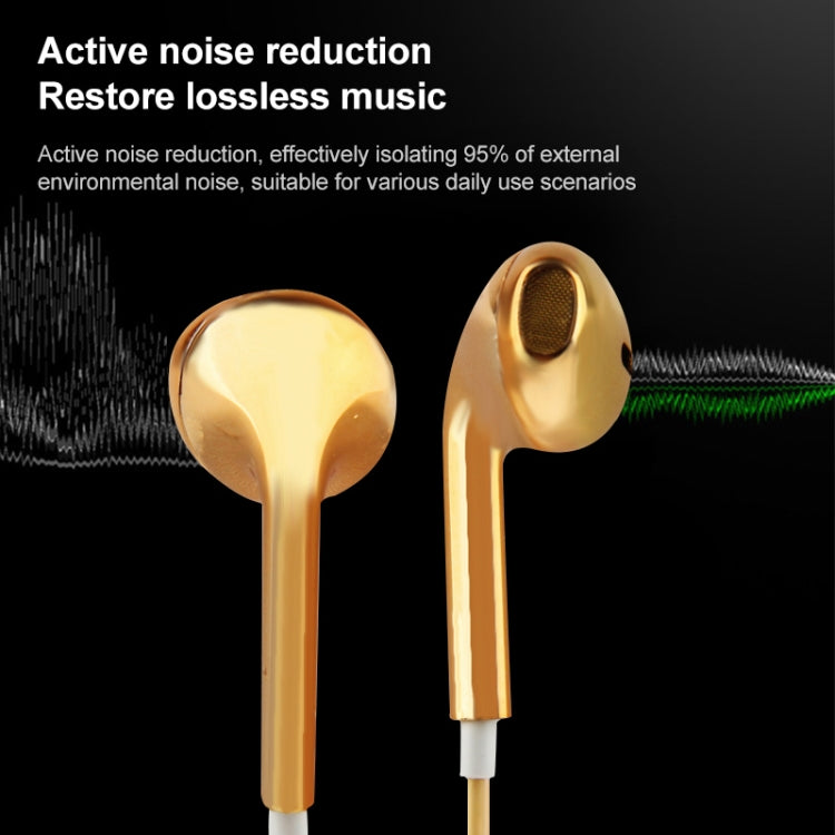 Écouteurs stéréo 3,5 mm avec fil de galvanoplastie pour téléphones Android, PC, lecteurs MP3 et ordinateurs portables